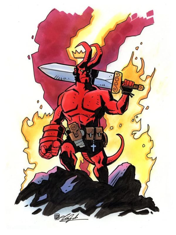 Image for Hellboy ink drawing by Tim Shinn