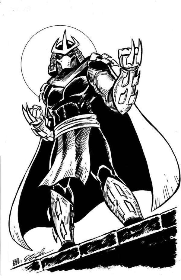 Image for TMNT Shredder ink drawing by Tim Shinn
