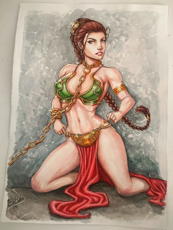 Image for Slave Leia Original art Size 9×12 