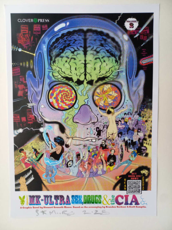 Image for 'Project MKULTRA: Sex, Drugs & the CIA' A3 'Woodstock' poster signed  by the artist.