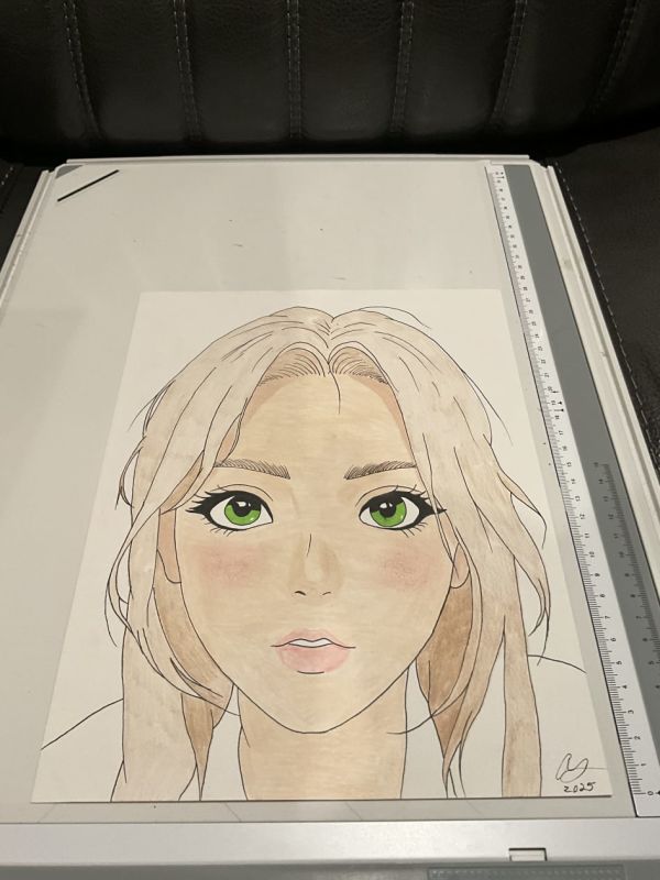 Image for Portrait Illustration with Green Eyes