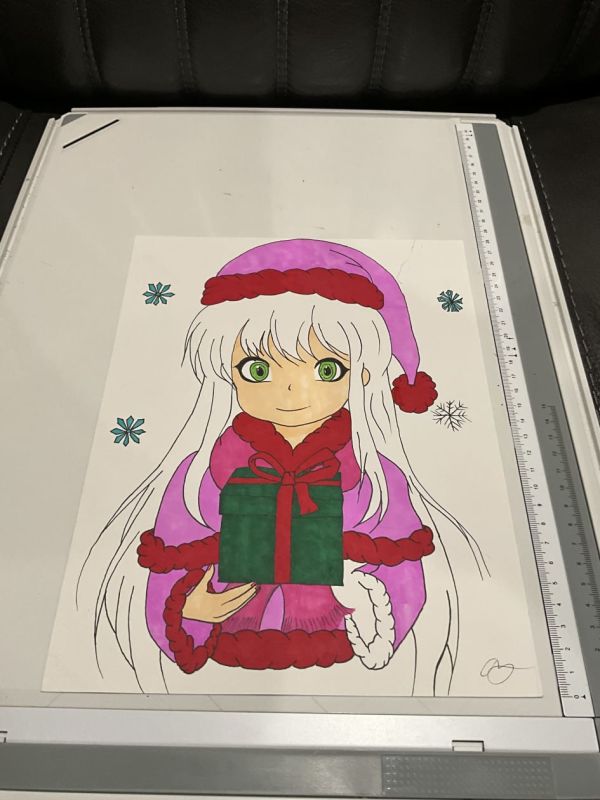 Image for Up coming Anime Girl Christmas Illustration this piece is not finished 