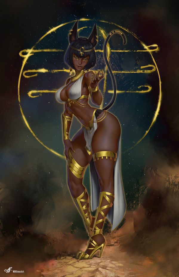 Image for Bastet, Egyptian Cat Goddess Art by M. R. Gunn