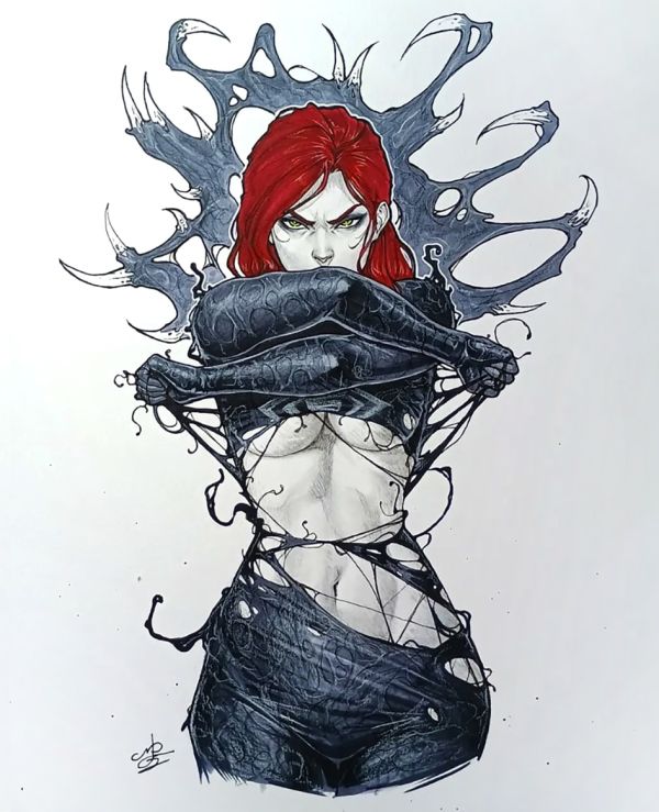 Image for Mary Jane Venom Transformation Original Art by M. R. Gunn