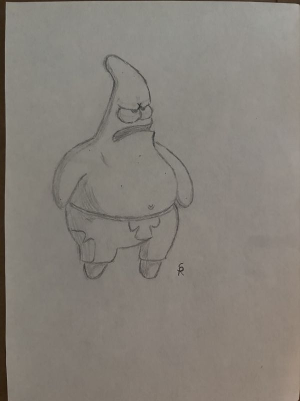 Image for Patrick Star Pencil Sketch (8x11 in) by R.S.