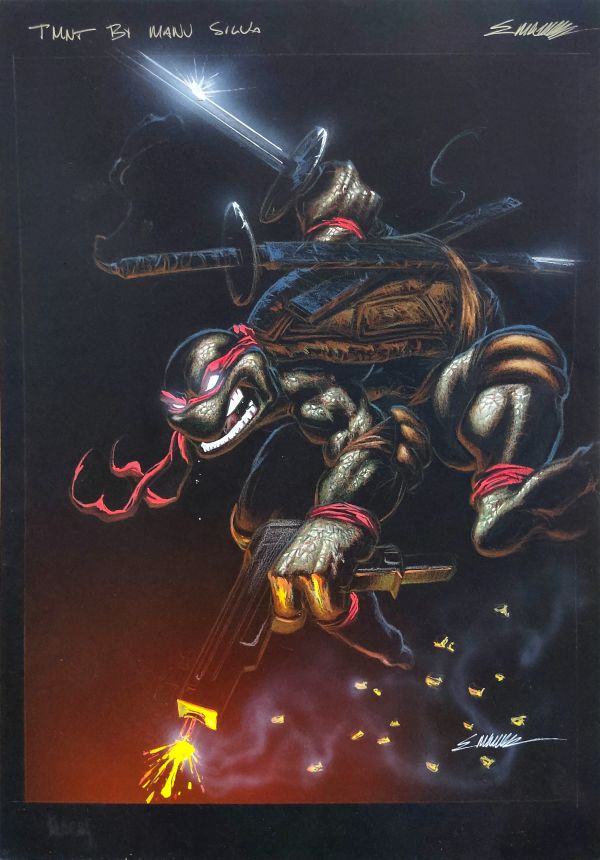 Image for TMNT Leo Black paper 11x17 by Manu Silva