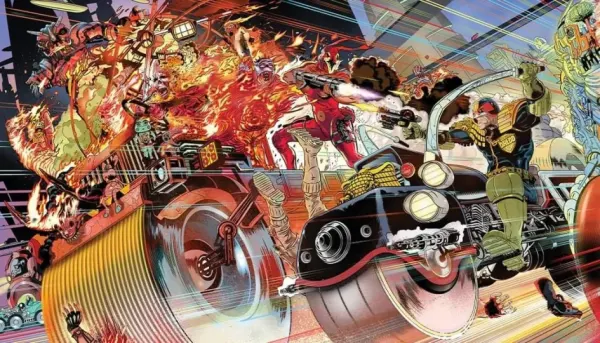 Image for 2000AD cover of prog 2239 - Judge Dredd Action Scene 