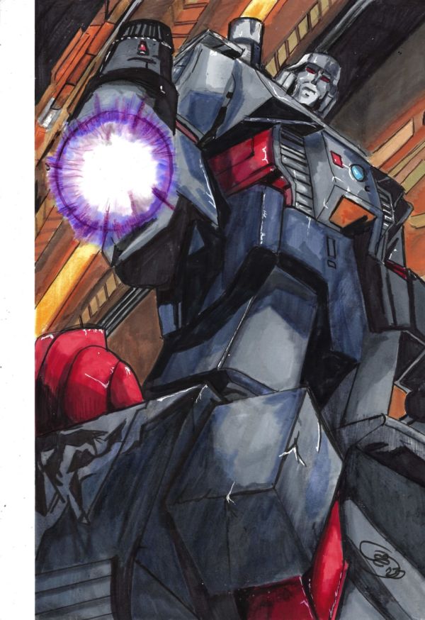 Image for Megatron blasting Ironhide Pin Up 11x17 