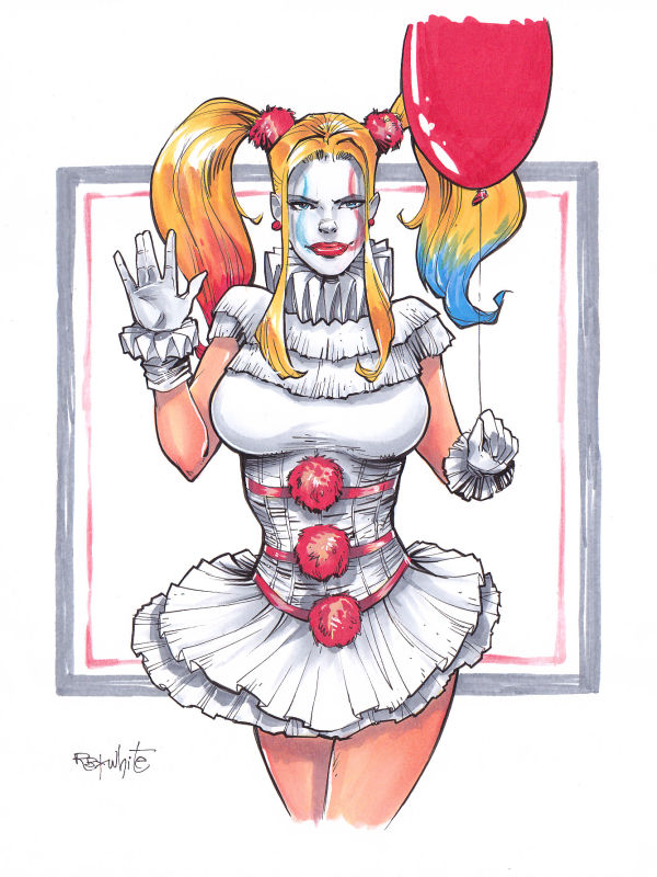 Image for Harley Quinn Pennywise Mashup 9x12