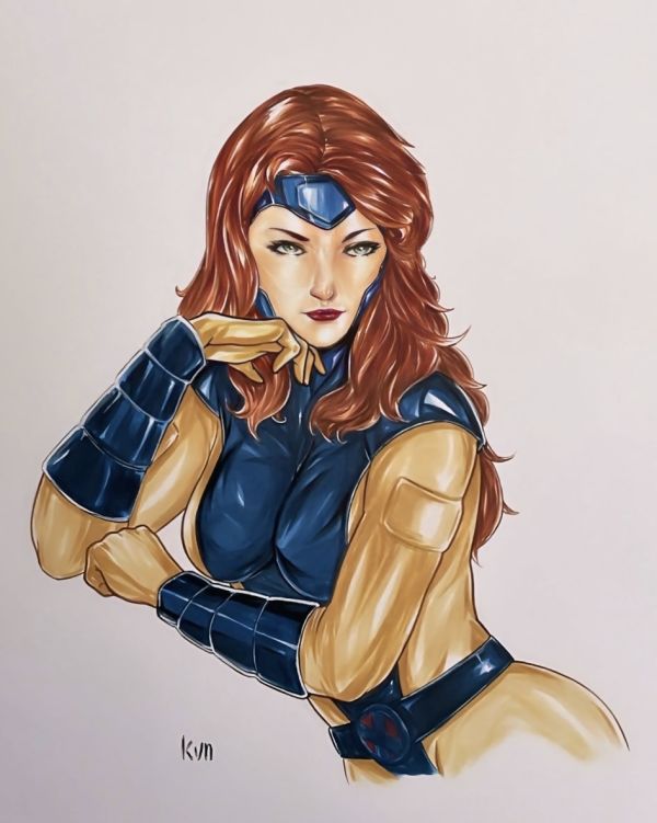 Image for Jean Grey – 9x12” Half Body / Full Color (Original Art)