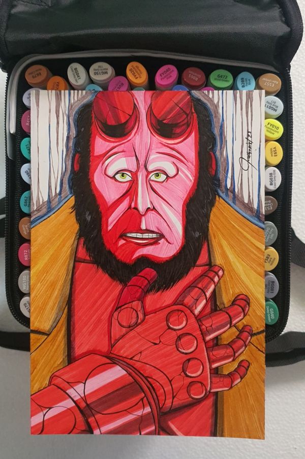 Image for Hellboy Colored Marker Sketch