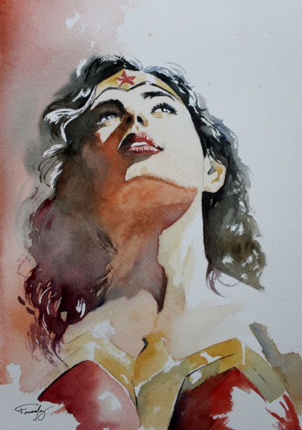Image for Wonder Woman Watercolor Portrait