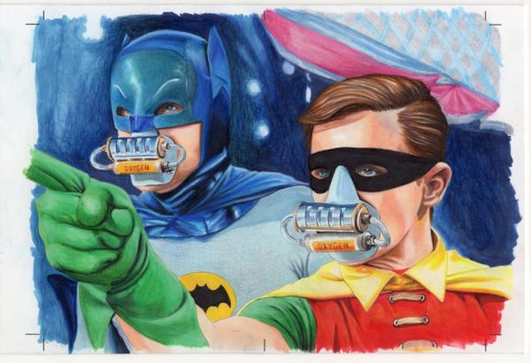 Image for Batman and Robin Colored Pencil Art