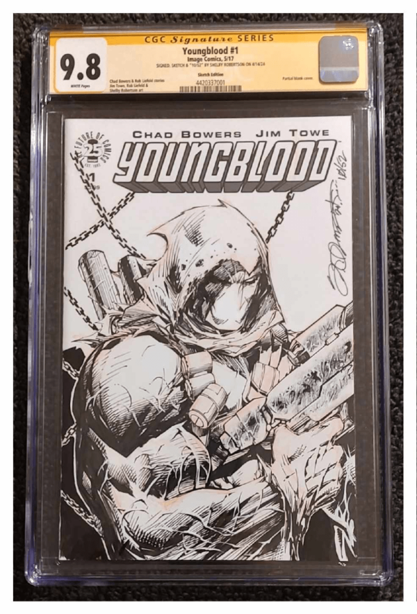 Image for Youngblood 1 Blank Cover Variant by Shelby Robertson CGC 9.8 - Crypt