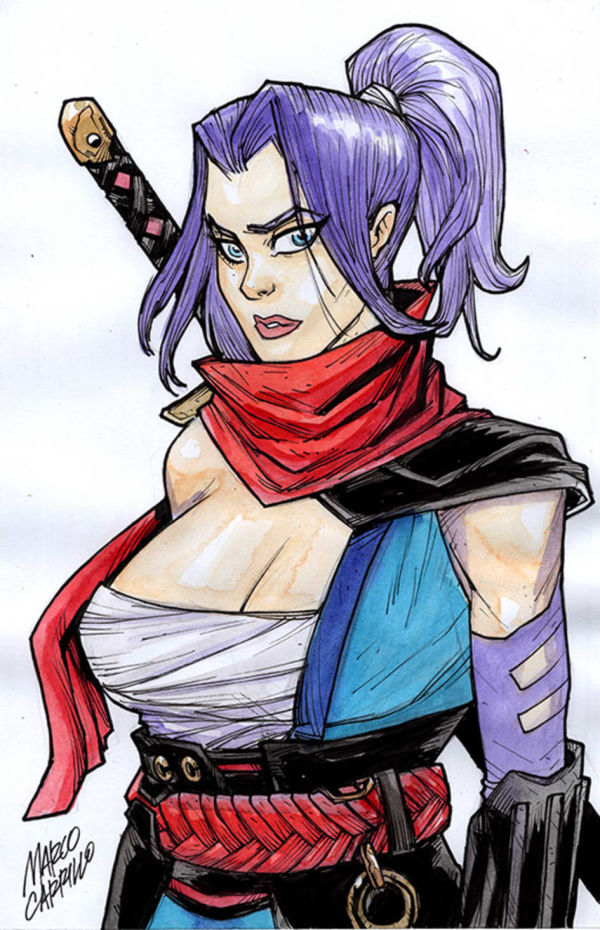 Image for Psylocke Marvel rivals watercolor illustration