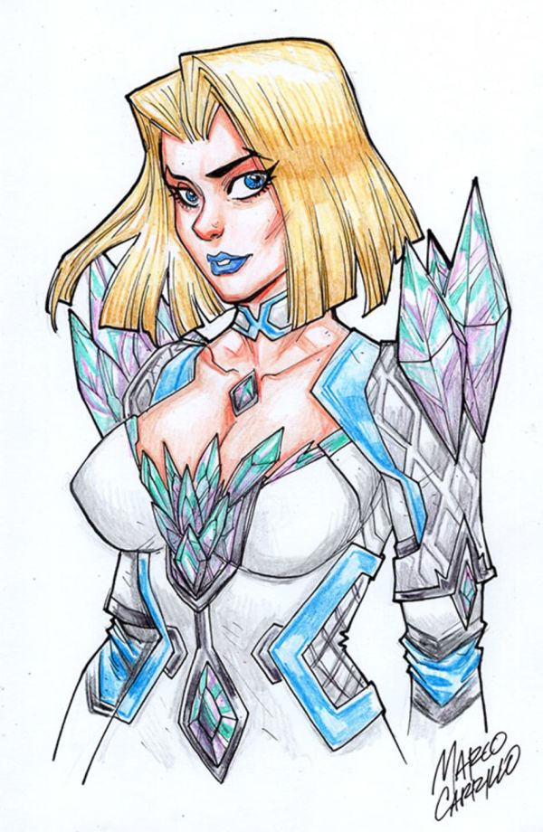 Image for White Queen marvel rivals color pencil illustration 