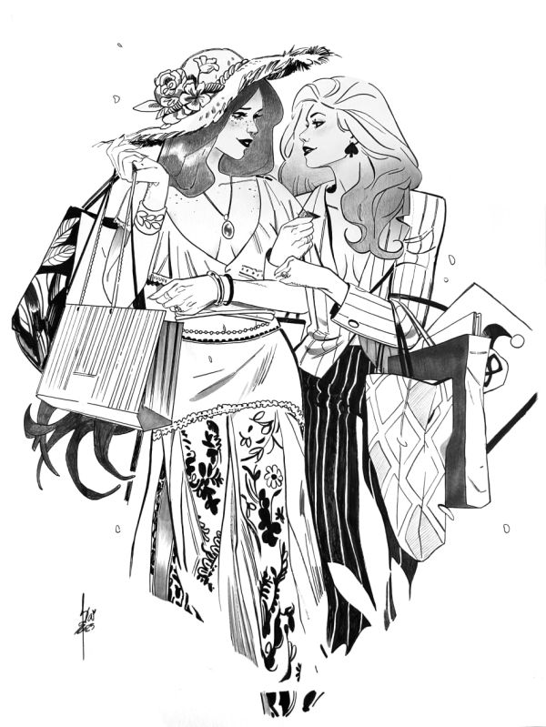 Image for Harley x Ivy Shopping - 11x16 Ink Commission by Fabiana Mascolo 