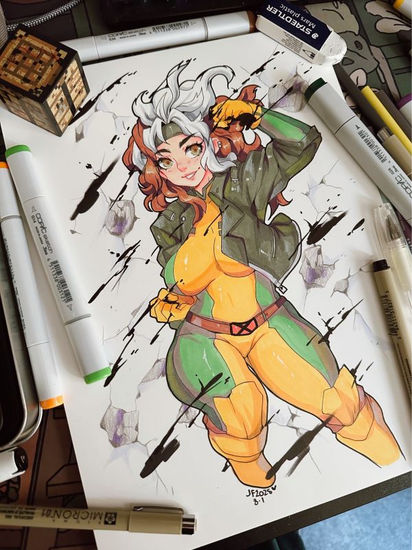 Image for Rogue (X-Men) Copic Marker Illustration
