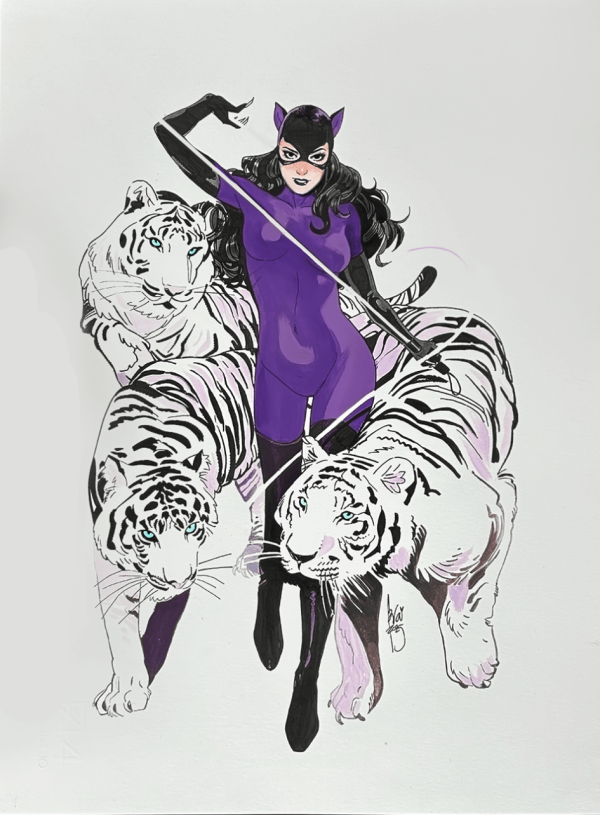 Image for Balent's Catwoman with Tigers – A4 Traditional Commission by Fabiana Mascolo (2024)