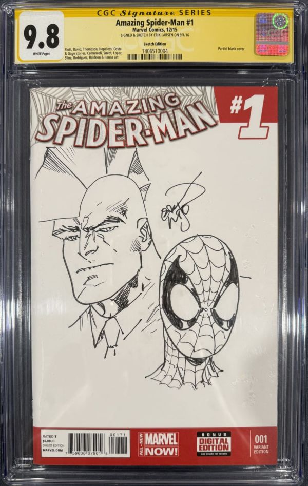 Image for Erik Larsen Spider-Man & Savage Dragon Original Art Sketch CGC 9.8