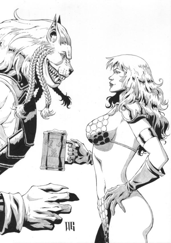 Image for Sonja x Battle Beast pencils and inks by Walter Geovani