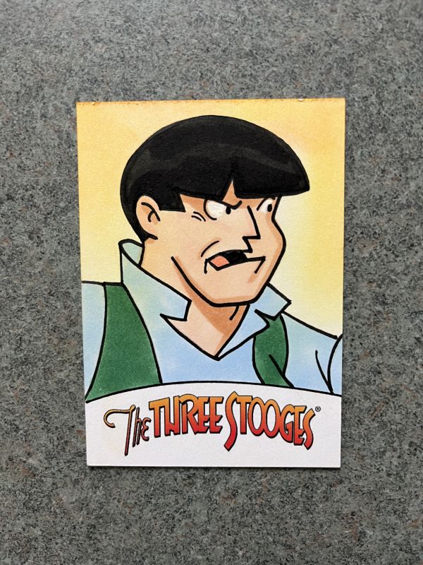 Image for RRParks Three Stooges Moe Howard sketch card by Tim Shinn