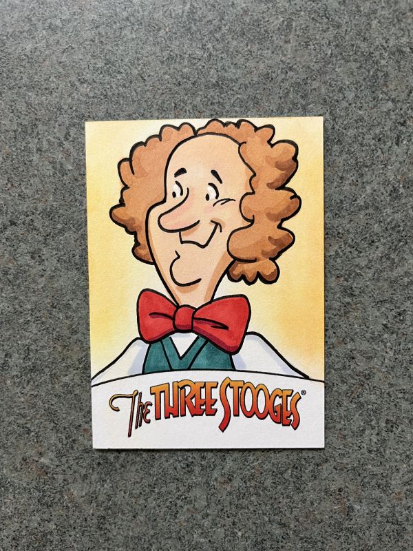 Image for RRParks Three Stooges Larry Fine sketch card by Tim Shinn