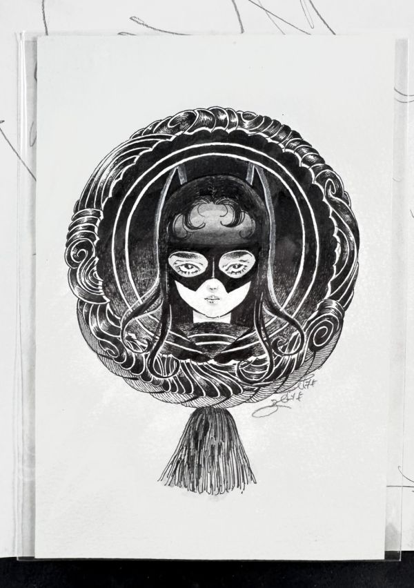 Image for Peach Momoko Original Batgirl Art Ink and ink wash. 