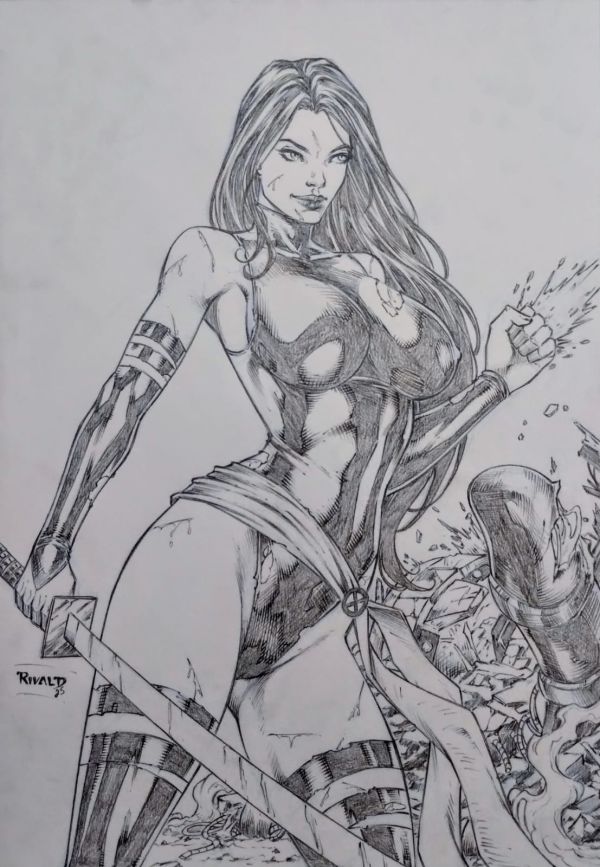 Image for Psylocke Original Art A3 by Rivald