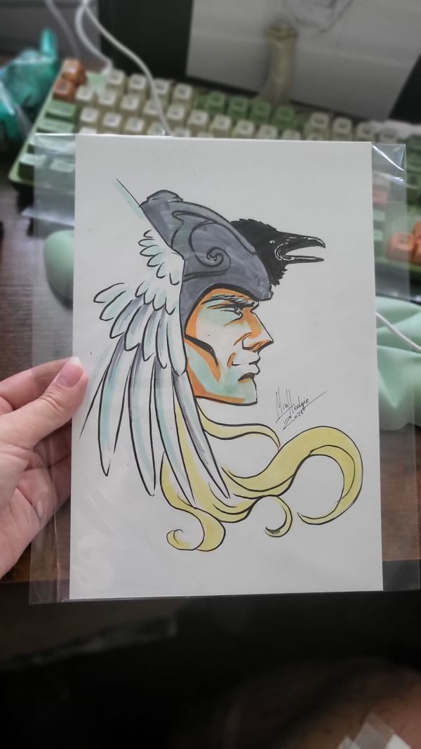Image for Thor Headshot original sketch