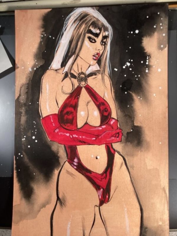 Image for Vampirella Pin Up Original Art by Mark Beachum