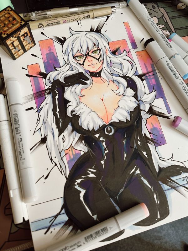Image for Black Cat Copic Illustration
