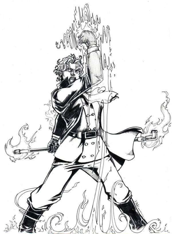 Image for Fire Mage Original Ink Art