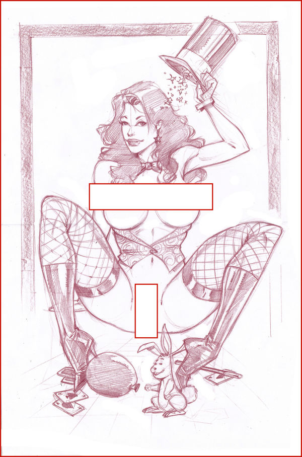 Image for NSFW Zatanna 11x17 Colored Pencil Art