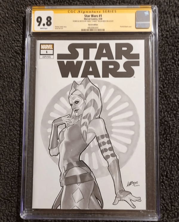 Image for STAR WARS Blank Variant Ahsoka Tano Sketch by Pablo "Lobos" Villalobos.