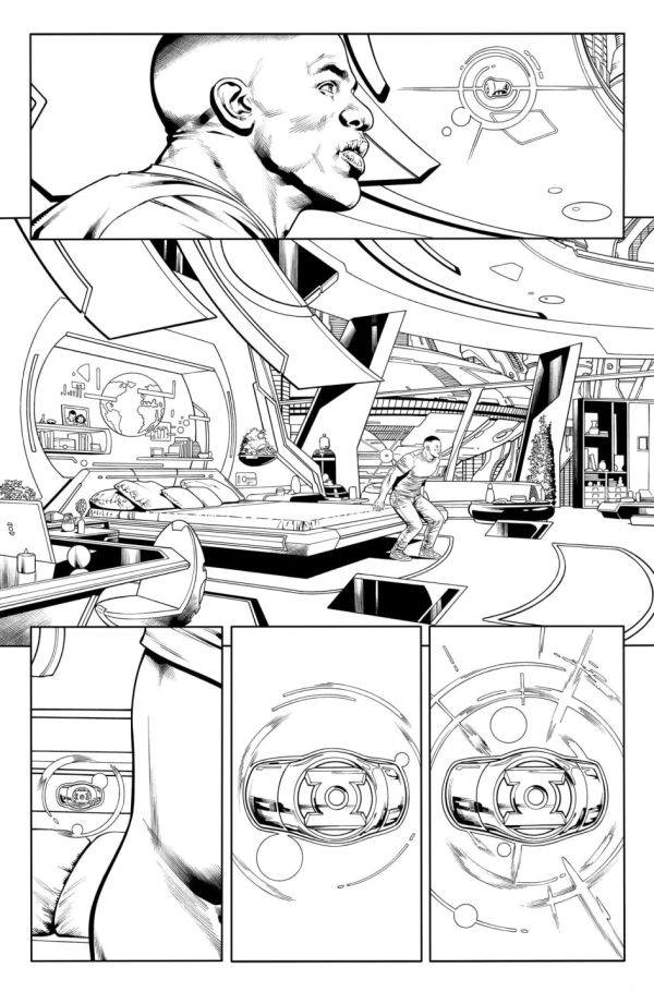 Image for Green Lantern Corps #07 page 05 inks over bluelines by Oclair Albert