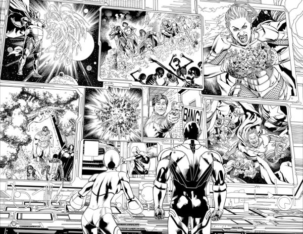 Image for Green Lantern Corps #07 page 06-07 inks over bluelines by Oclair Albert