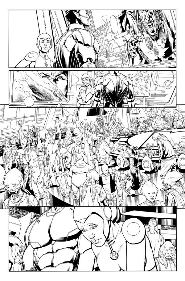 Image for Green Lantern Corps #07 page 08 inks over bluelines by Oclair Albert