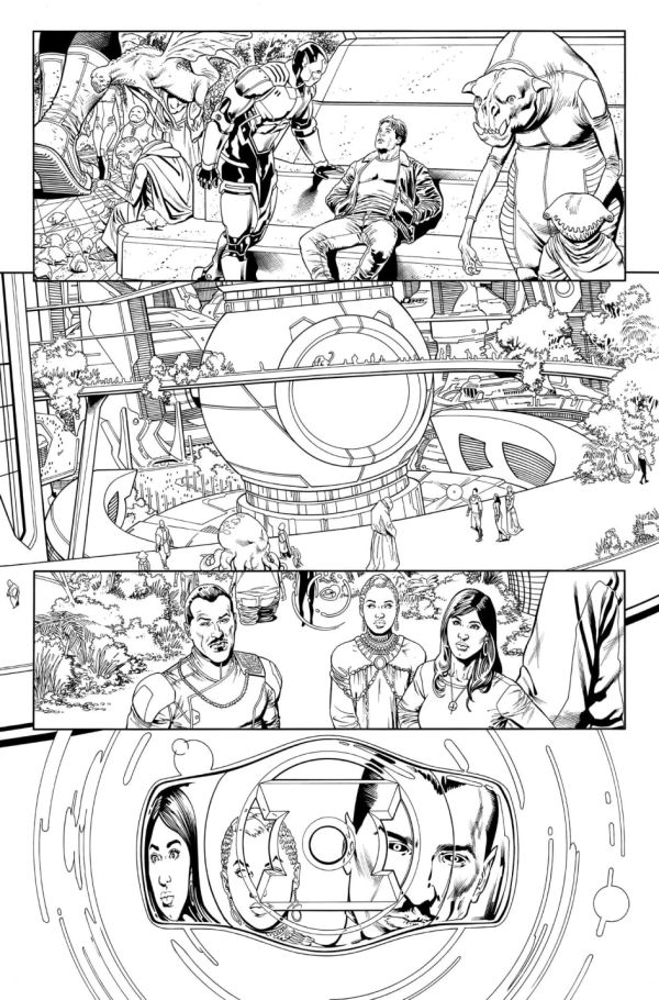 Image for Green Lantern Corps #07 page 10 inks over bluelines by Oclair Albert
