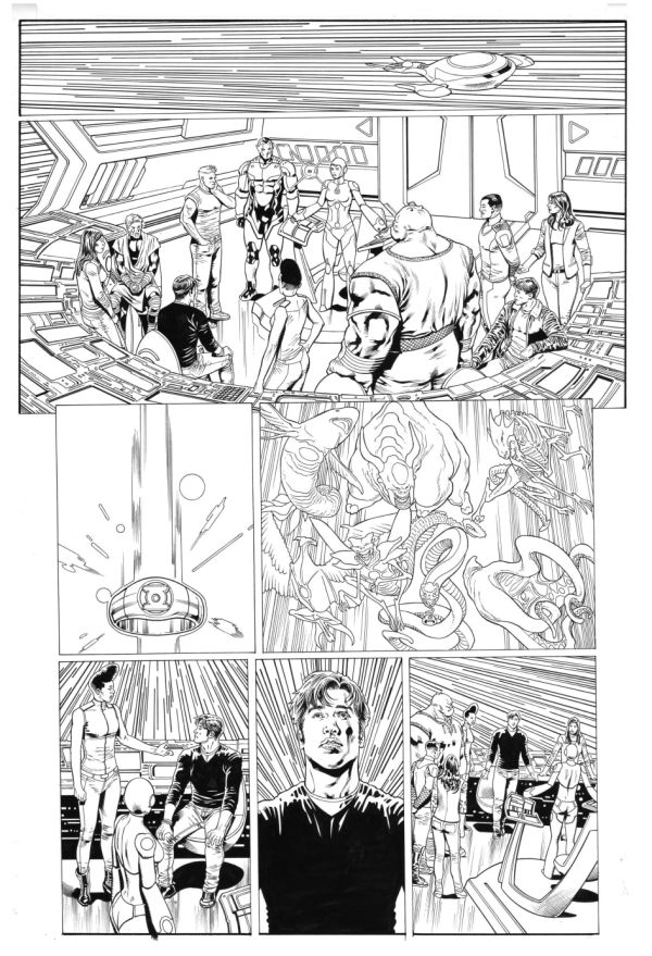 Image for Green Lantern Corps #07 page 12 inks over bluelines by Oclair Albert
