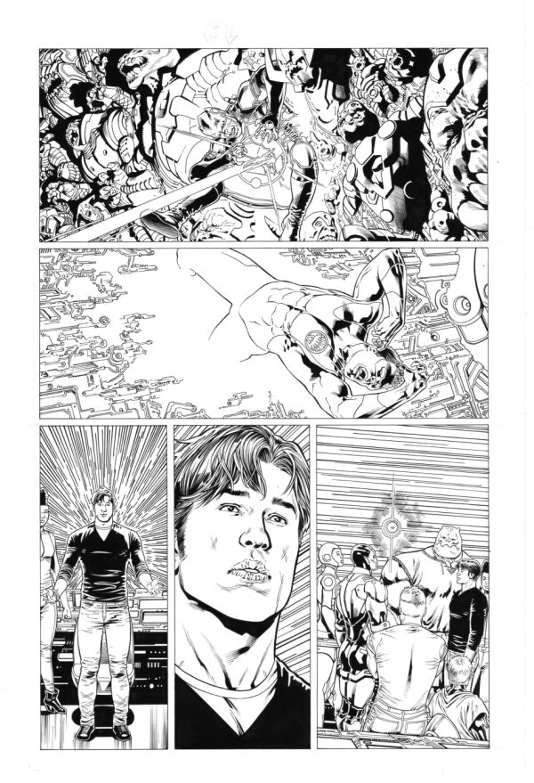 Image for Green Lantern Corps #07 page 13 inks over bluelines by Oclair Albert