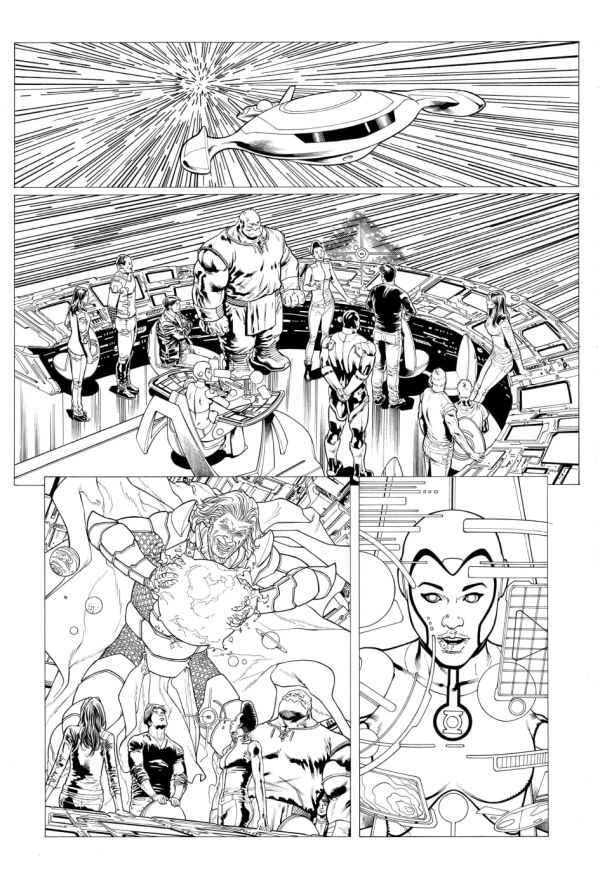 Image for Green Lantern Corps #07 page 16 inks over bluelines by Oclair Albert