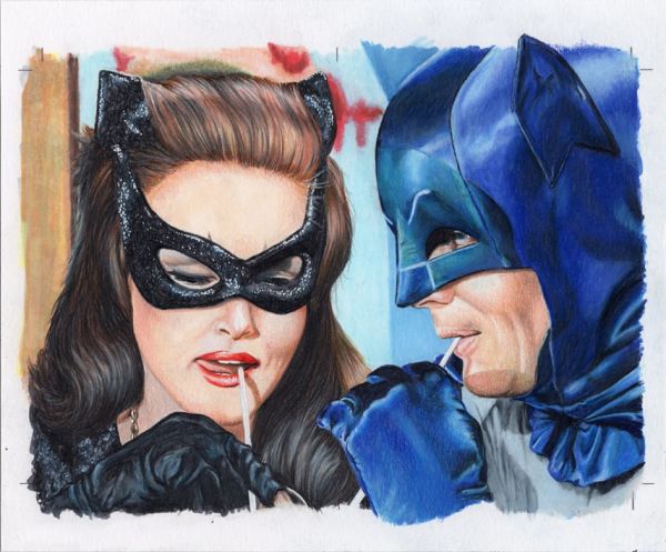 Image for Catwoman and Batman Colored Illustration