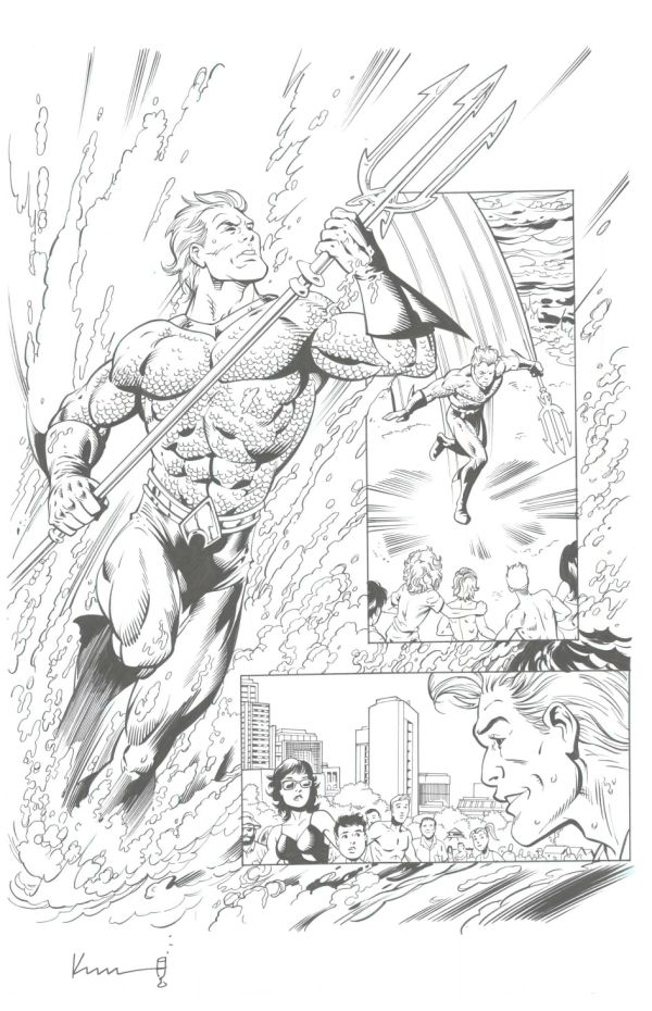 Image for General Mills Presents Justice League #4 page 4 blue lines by Tom Grummett inks by Keith Champagne