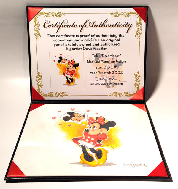 Image for "Minnie Mouse", original colored pencil sketch from Disney artist Dave Nestler
