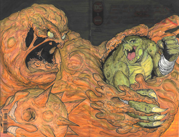Image for Clayface vs Killer Croc sketch cover by Robert Jeannotte