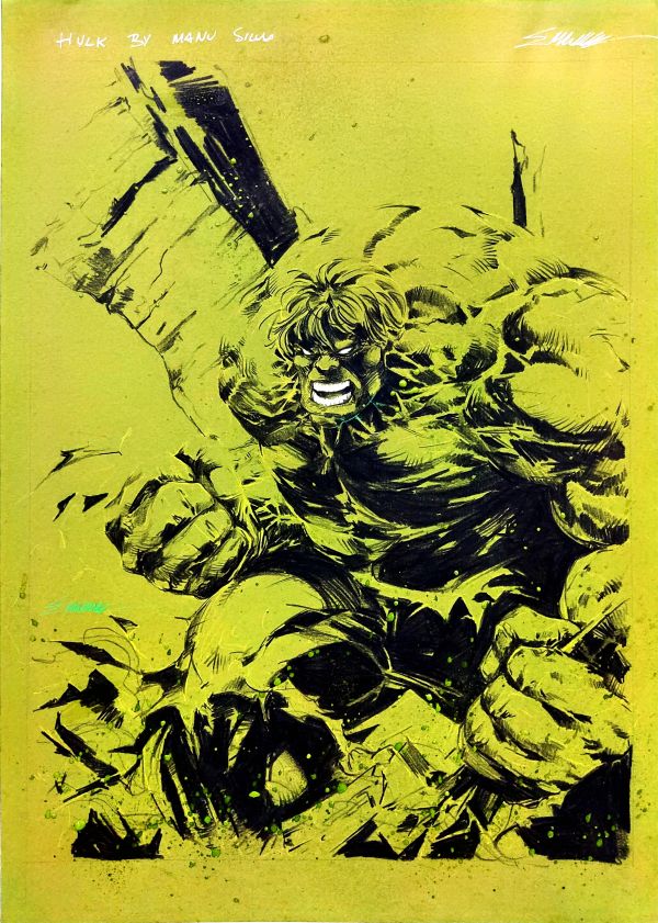Image for Incredible Hulk OA space Green paper  11x17 by Manu Silva 