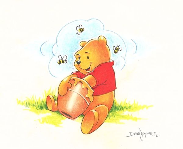 Image for "Honey Pot", original colored pencil sketch from Disney artist Dave Nestler