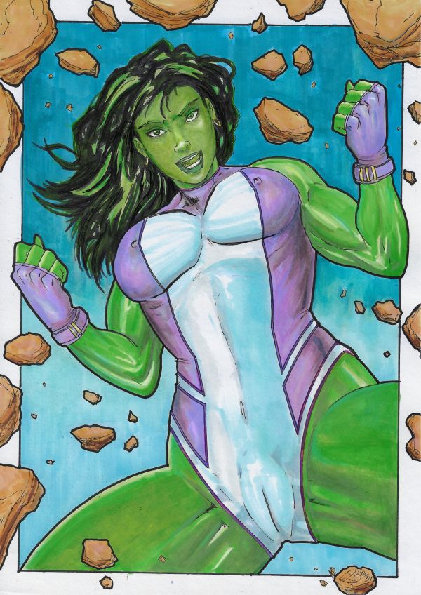 Image for She-Hulk (09"x12") original comic art by Edno Taveira (2025) * TramaStudio