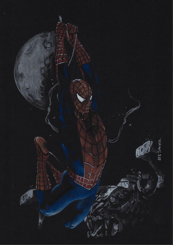 Image for Spiderman (09"x12") original comic art by Edi Santos (2025) *TramaStudio